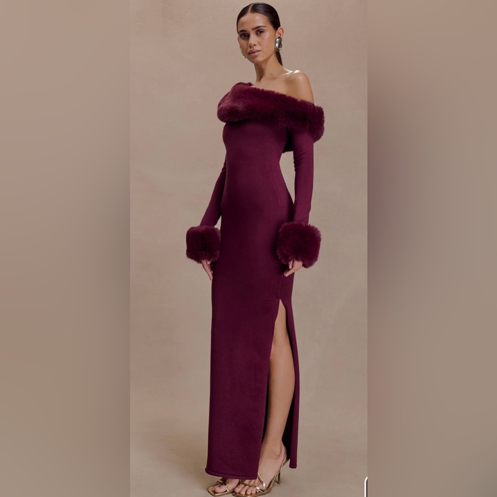Meshki Deep Wine Long Sleeve Dress